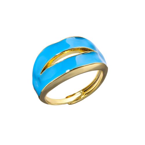 Anillo de dedo de latón, metal, Joyería & para mujer & esmalte, más colores para la opción, Vendido por UD