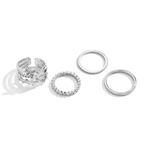 Zink-Legierungsring-Set, Zinklegierung, Modeschmuck & für Frau & mit Strass, keine, verkauft von setzen