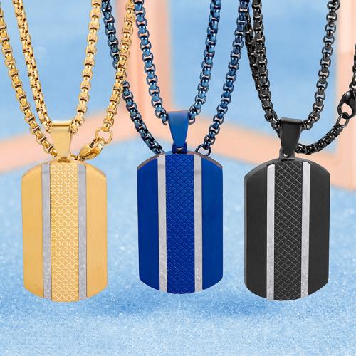 Stainless Steel Jewelry Necklace, 304 Stainless Steel, fashion jewelry & Unisex, more colors for choice, 23x40.50mm, Length:Approx 66.2 cm, Sold By PC