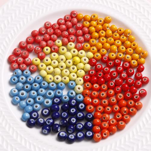 Porcelain Jewelry Beads, Round, DIY, more colors for choice, 9x7mm, Approx 100PCs/Bag, Sold By Bag