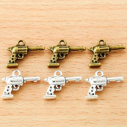 Tibetan Style Gun Pendants, gold color plated, DIY, more colors for choice, 20x16mm, 100PCs/Bag, Sold By Bag