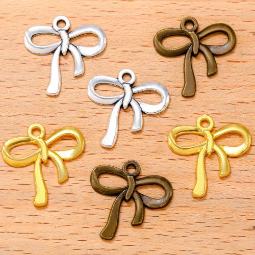 Tibetan Style Bowknot pendentifs, alliage de zinc, Noeud papillon, Placage, DIY, plus de couleurs à choisir, 18x19mm, 100PC/sac, Vendu par sac