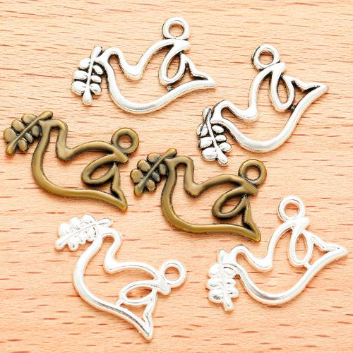 Tibetan Style Animal Pendants, Bird, plated, DIY, more colors for choice, 19x11mm, 100PCs/Bag, Sold By Bag