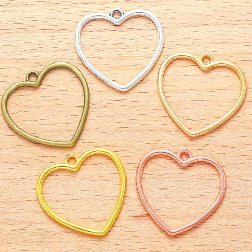 Ciondoli a cuore in lega di zinco, lega in zinco, placcato, DIY, nessuno, 25x25mm, 100PC/borsa, Venduto da borsa