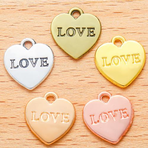 Tibetan Style Heart Pendants, plated, DIY, more colors for choice, 13x13mm, 100PCs/Bag, Sold By Bag