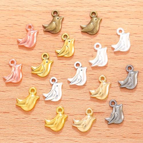 Tibetan Style Animal Pendants, Bird, plated, DIY, more colors for choice, 11x9mm, 100PCs/Bag, Sold By Bag