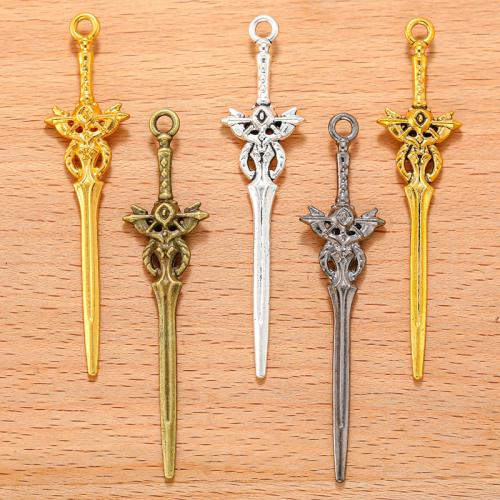 Tibetan Style Tool Pendants, Sword, plated, DIY, more colors for choice, 17x70mm, 100PCs/Bag, Sold By Bag