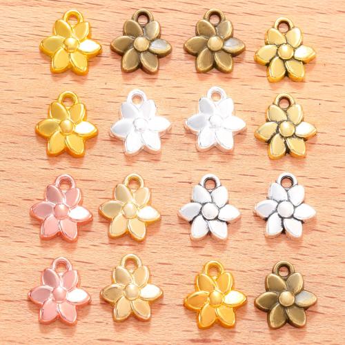 Tibetan Style Flower Pendants, plated, DIY, more colors for choice, 11x10mm, 100PCs/Bag, Sold By Bag