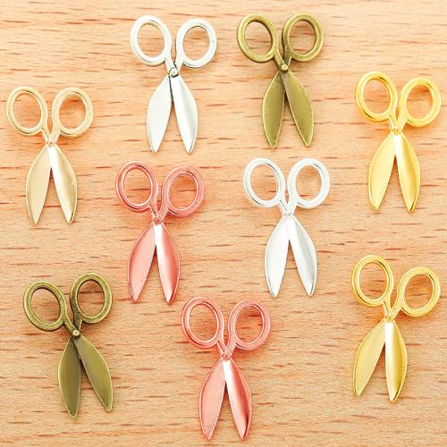 Tibetan Style Scissors Pendants, plated, DIY, more colors for choice, 16x10mm, 100PCs/Bag, Sold By Bag