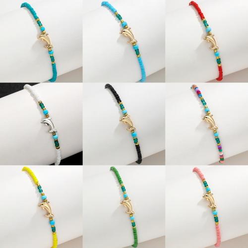 Fashion Jewelry Anklet, Seedbead, with Tibetan Style, more colors for choice, Sold By PC