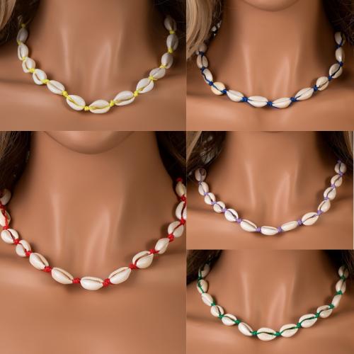 Nylon Cord Necklace, with Shell, fashion jewelry, more colors for choice, Sold By PC