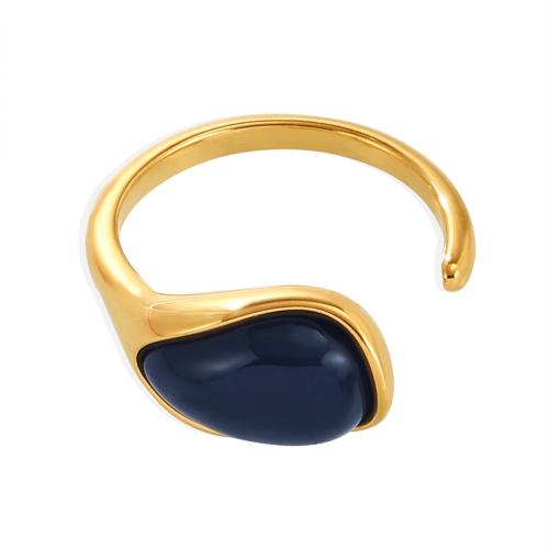 Titanium Steel Finger Ring, with Resin, plated, fashion jewelry & for woman, more colors for choice, Sold By PC