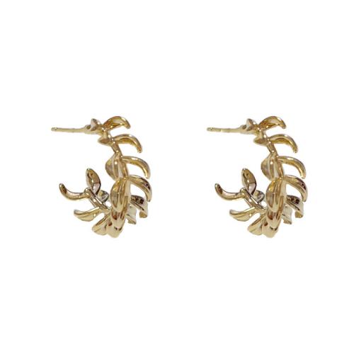 Brass Stud Earring, real gold plated, for woman, gold, 18x5mm, Sold By Pair