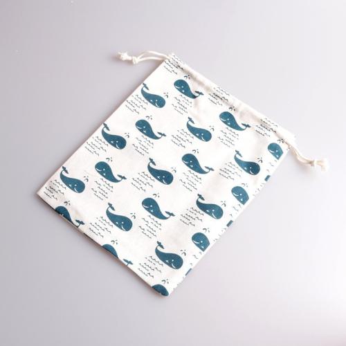 Jewelry Pouches Bags, Cotton Fabric, with Nylon Cord, different size for choice, white, Sold By PC