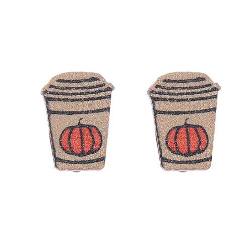 Wood Earring, printing, different styles for choice & for woman, more colors for choice, Sold By Pair