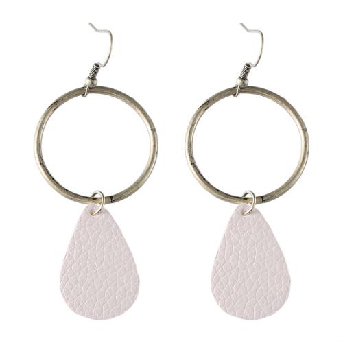 Boucles d'oreilles en alliage de zinc, avec cuir PU, Placage, styles différents pour le choix & pour femme, plus de couleurs à choisir, Vendu par paire