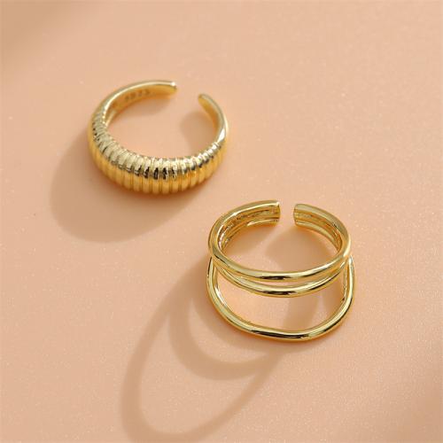 Tibetan Style Finger Ring, 2 pieces & for woman, golden, Sold By Set