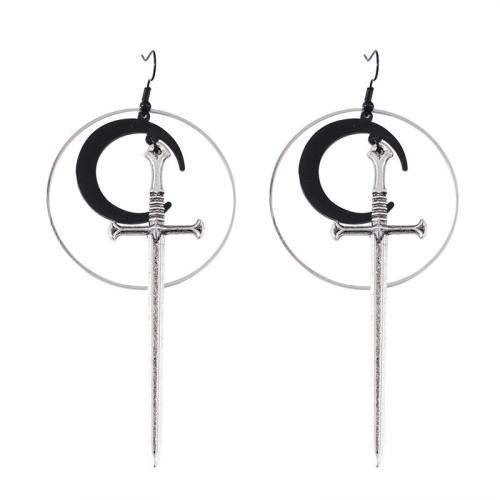 Boucles d'oreilles en alliage de zinc, Placage, pour femme, argent, Vendu par paire