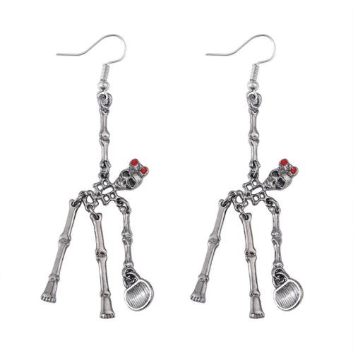 Boucles d'oreilles en alliage de zinc, Placage, unisexe & émail, argent, Vendu par paire