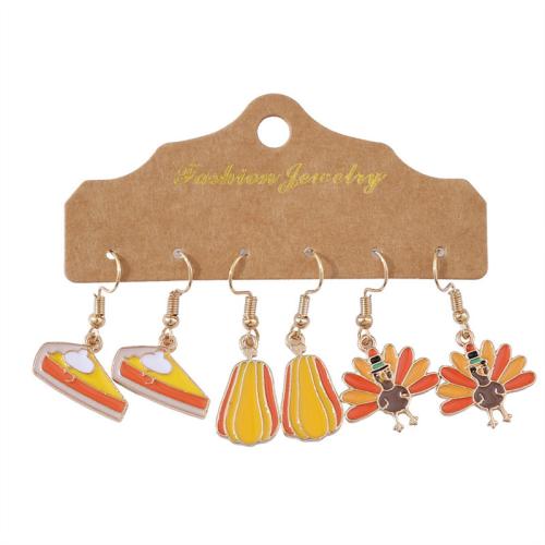 Zinc Alloy Drop Earrings plated three pieces & Unisex & enamel Sold By Set