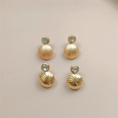 Boucle d'oreille dormeuse en alliage de zinc, Placage, styles différents pour le choix & pavé de micro zircon & pour femme, doré, 36x25mm, Vendu par paire