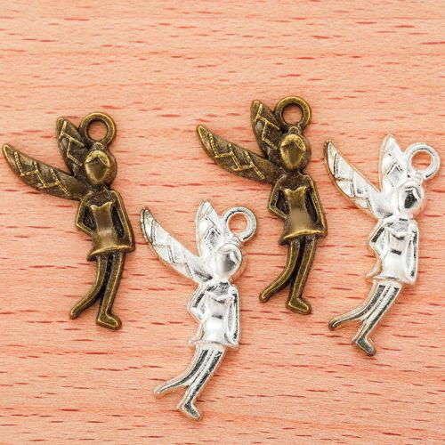 Tibetan Style Pendants, Angel, plated, DIY, more colors for choice, 26x14mm, 100PCs/Bag, Sold By Bag