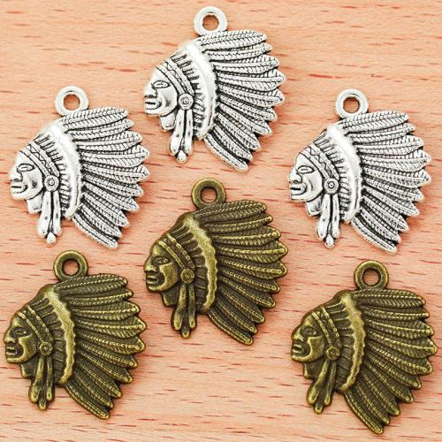 Tibetan Style Pendants, plated, DIY, more colors for choice, 21x19mm, 100PCs/Bag, Sold By Bag