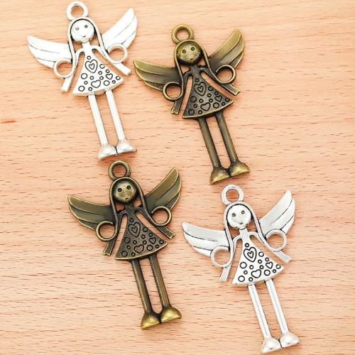 Zinc Alloy Pendler, Angel, forgyldt, du kan DIY, flere farver til valg, 58x39mm, 100pc'er/Bag, Solgt af Bag