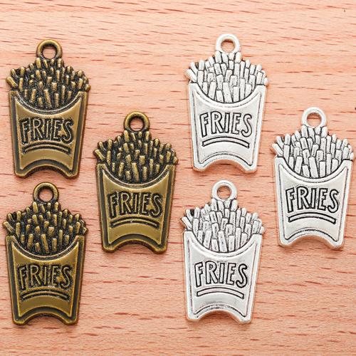 Pendentifs en alliage de zinc, fritespommes de terre frites, Placage, DIY, plus de couleurs à choisir, 25x15mm, 100PC/sac, Vendu par sac