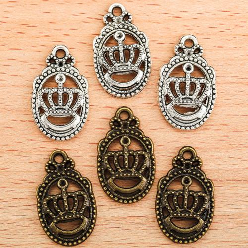 Tibetan Style Crown Pendants, plated, DIY, more colors for choice, 23x14mm, 100PCs/Bag, Sold By Bag