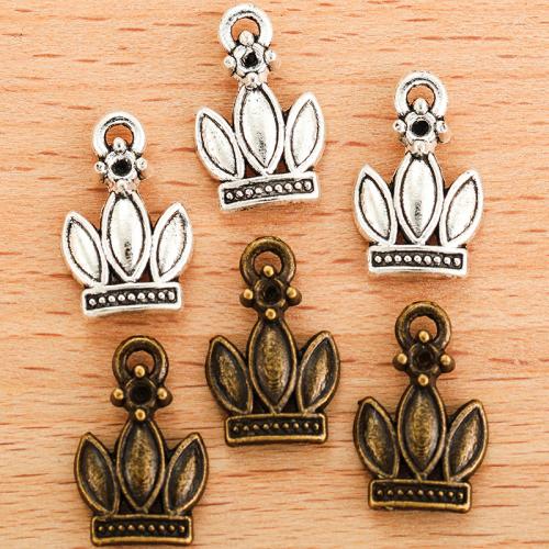 Tibetan Style Crown Pendants, plated, DIY, more colors for choice, 16x10mm, 100PCs/Bag, Sold By Bag