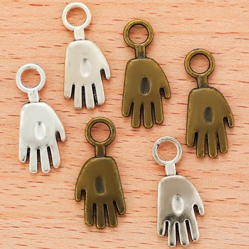 Zinc Alloy Hand Pendler, forgyldt, du kan DIY, flere farver til valg, 24x10mm, 100pc'er/Bag, Solgt af Bag