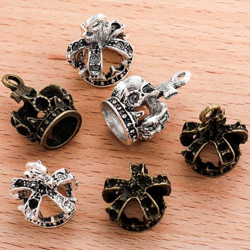 Tibetan Style Crown Pendants, plated, DIY, more colors for choice, 24x18mm, 100PCs/Bag, Sold By Bag