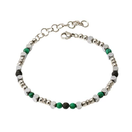 Bijoux bracelet en acier inoxydable, Acier inoxydable 304, avec Pierre naturelle, avec 4cm chaînes de rallonge, bijoux de mode & pour femme, plus de couleurs à choisir, Longueur:Environ 18.5 cm, Vendu par PC