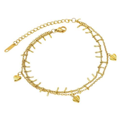 Edelstahl Schmuck Armband, 304 Edelstahl, 18K vergoldet, Modeschmuck & verschiedene Stile für Wahl & für Frau, goldfarben, verkauft von PC