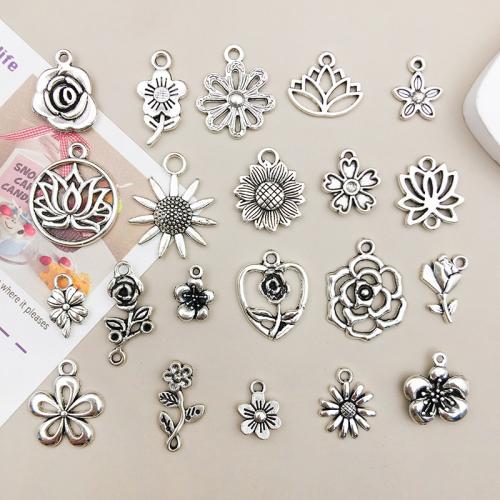 Pendentifs fleurs en alliage de zinc, DIY & styles différents pour le choix, Vendu par PC