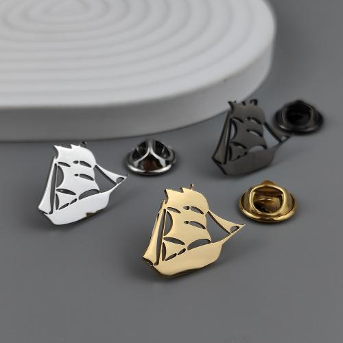 Collar Brooch, 304 Stainless Steel, fashion jewelry & Unisex, more colors for choice, 17.50x22mm, Sold By PC