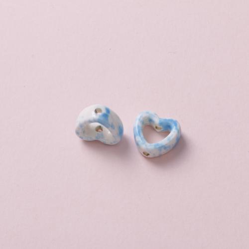 Porcelain Frame Bead, Heart, DIY, more colors for choice, 13x12mm, Approx 100PCs/Bag, Sold By Bag