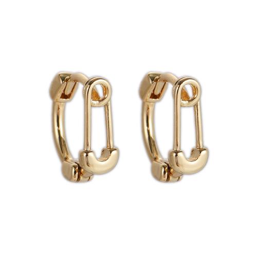 Brass Huggie Hoop Earring, gold color plated, fashion jewelry & for woman, nickel, lead & cadmium free, 5x12mm, Sold By Pair