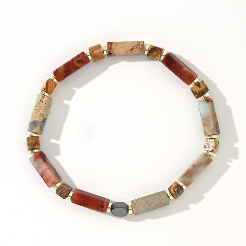 Gemstone Bracelets, fashion jewelry & for man, mixed colors, Length:Approx 18.5 cm, Sold By PC