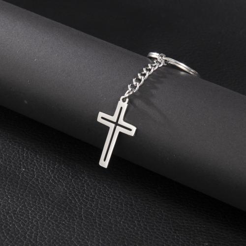 Stainless Steel Key Clasp, 304 Stainless Steel, Cross, plated, fashion jewelry & hollow, Sold By PC