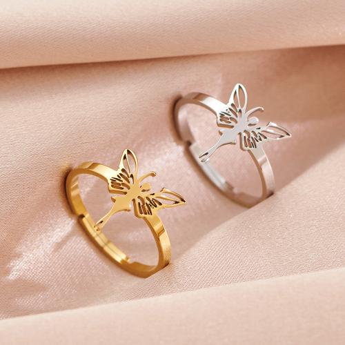 Stainless Steel Finger Ring, 304 Stainless Steel, Angel, plated, Adjustable & for woman, more colors for choice, inner diameter:17~20mm, Sold By PC