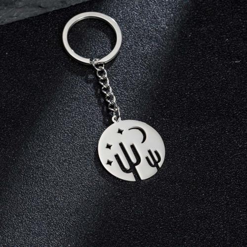 Stainless Steel Key Kapcsos, 304 rozsdamentes acél, Kerek, galvanizált, divat ékszerek, Által értékesített PC