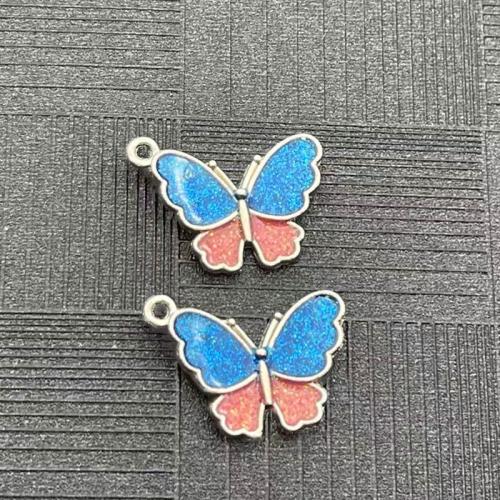 Pendentifs animaux en alliage de zinc, papillon, Placage, DIY, 100PC/sac, Vendu par sac