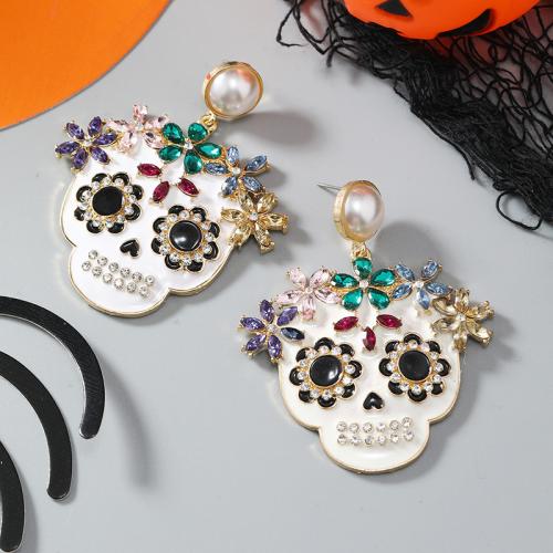 Boucles d'oreilles en alliage de zinc, Placage, bijoux de mode & modèles différents pour le choix & émail & avec strass, plus de couleurs à choisir, protéger l'environnement, sans nickel, plomb et cadmium, Vendu par paire