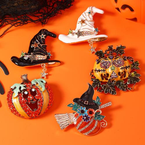 Tibetan Style Brooches, plated, fashion jewelry & different designs for choice & enamel & with rhinestone, more colors for choice, nickel, lead & cadmium free, Sold By PC