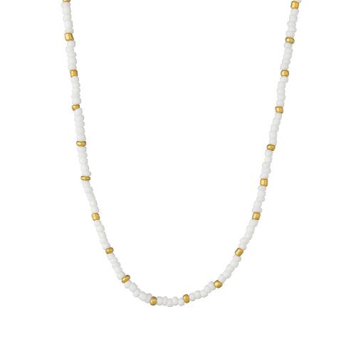 Seed verre collier de perles, Seedbead, avec fer, avec 7cm chaînes de rallonge, bijoux de mode, plus de couleurs à choisir, Longueur:38 cm, Vendu par PC