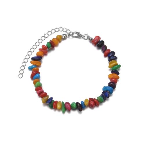 Fashion Jewelry Anklet, Gemstone, multi-colored, Sold By PC