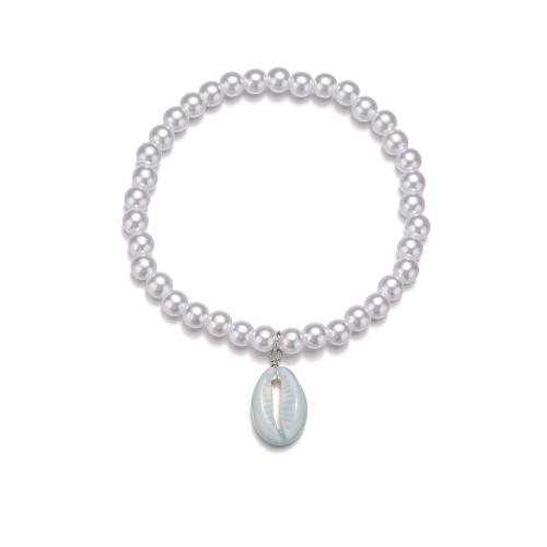 Fashion Jewelry Anklet, Plastic Pearl, with Acrylic, luminated, white, Sold By PC