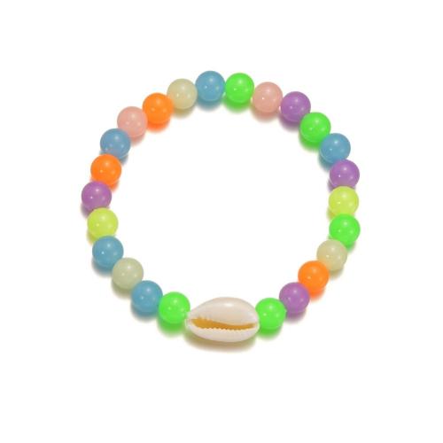 Fashion Jewelry Anklet, Acrylic, with Shell, luminated, multi-colored, Sold By PC